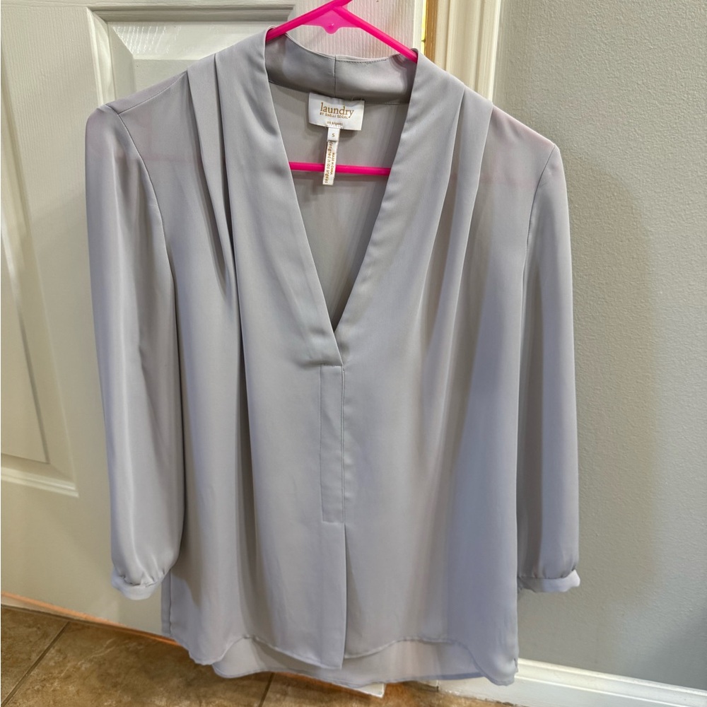 Laundry By Shelli Segal Gray Blouse